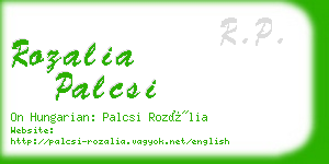 rozalia palcsi business card
